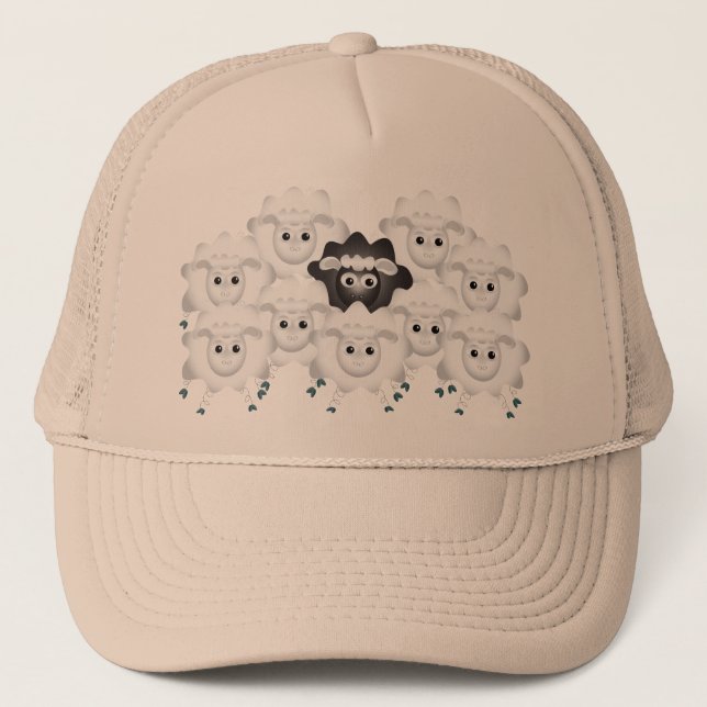 Cute Black Sheep of the Family Trucker Hat (Front)