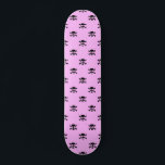 Cute Black Skull Pattern on Pink Background Skateboard<br><div class="desc">Super cute black skulls form a pattern on a pink background.</div>
