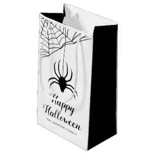 Cute Black Spider Happy Halloween  Small Gift Bag