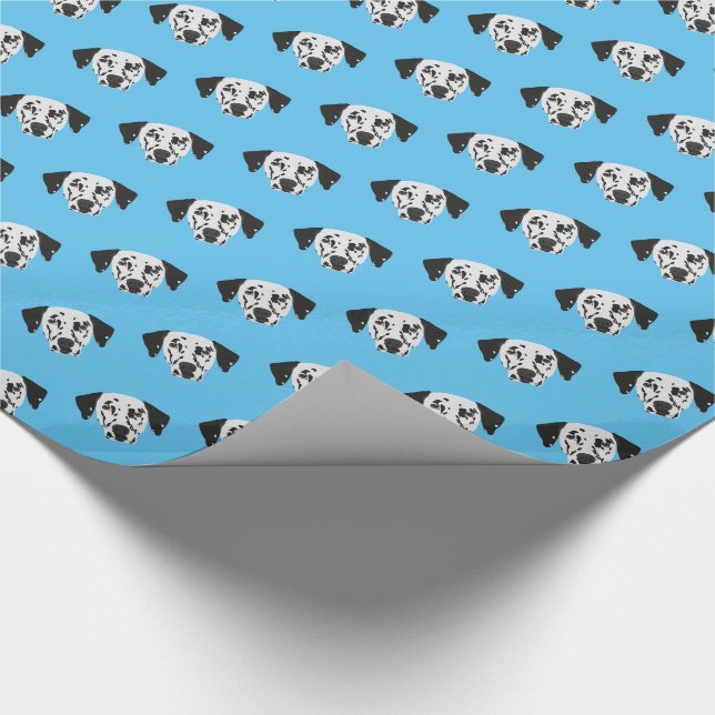 Cute Black-Spotted Dalmatian Dog Pattern Wrapping Paper (Corner)