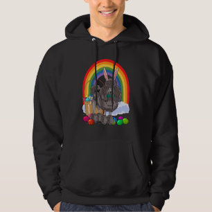 Cute Black Standard Poodle Easter Eggs Bunny Dog Hoodie