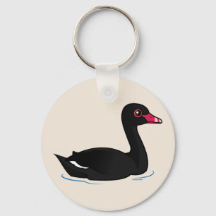 Cute Black Swan Key Ring