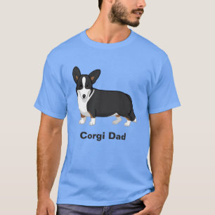 Cute Black Tan Cardigan Welsh Corgi Dad T-Shirt