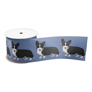 Cute Black Tan Cardigan Welsh Corgi Dog Lovers Satin Ribbon