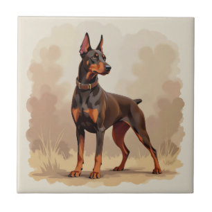 Cute Black Tan & White Tricolor Beagle Puppy Ceramic Tile