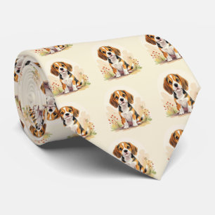 Cute Black Tan & White Tricolor Beagle Puppy Tie
