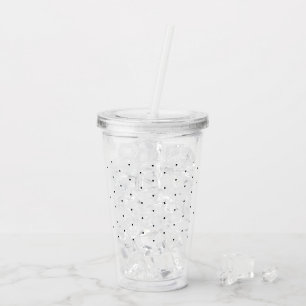 Cute Black tiny polka dots pattern elegant clear Acrylic Tumbler