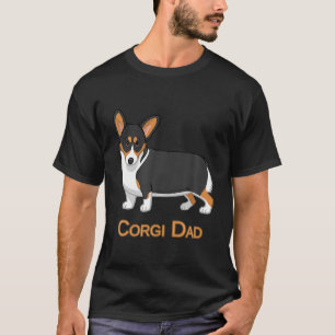 Cute Black Tricolor Pembroke Corgi Dad Dog Lovers T-Shirt