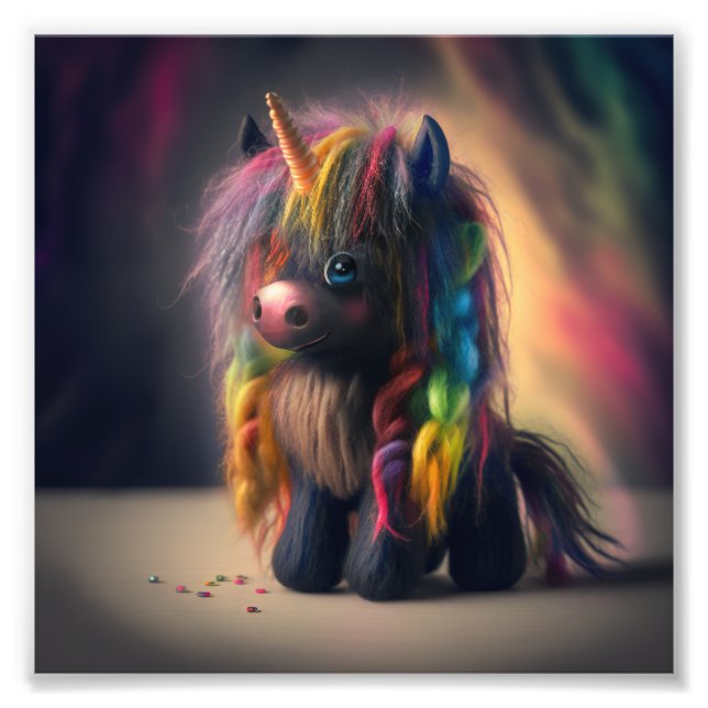 Cute black Unicorn T-Shirt Photo Print (Front)