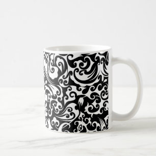 Cute black white abstract background design coffee mug
