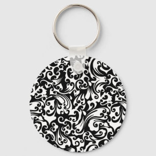 Cute black white abstract background design iPhone Key Ring