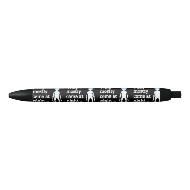 Cute black white alien quote ink pen (Front)