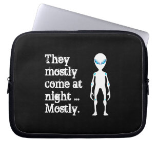 Cute black white alien quote T-Shirt Laptop Sleeve