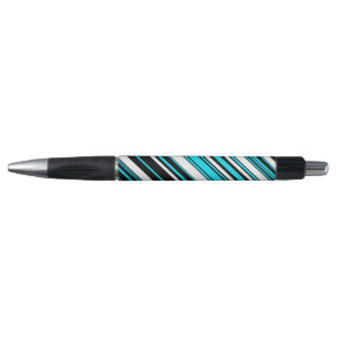 Cute black white aqua stripes