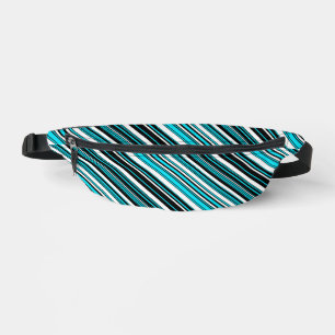 Cute black white aqua stripes bum bags