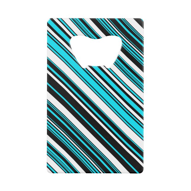 Cute black white aqua stripes Case-Mate iPhone cas (Front)