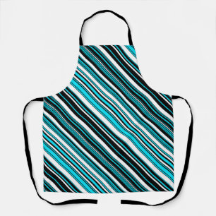 Cute black white aqua stripes Case-Mate iPhone cas Apron