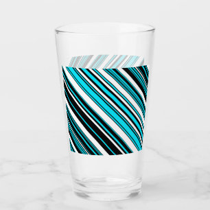 Cute black white aqua stripes Case-Mate iPhone cas Glass