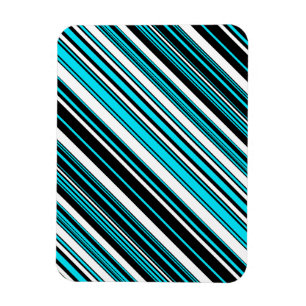 Cute black white aqua stripes Case-Mate iPhone cas Magnet