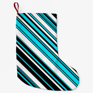 Cute black white aqua stripes Case-Mate iPhone cas Small Christmas Stocking