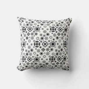 Cute black white arabesque decorative pattern cushion