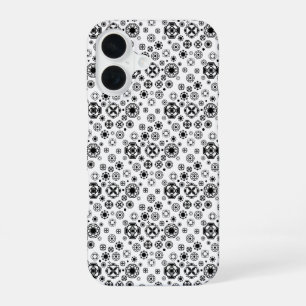 Cute black white arabesque decorative pattern iPhone 16 case