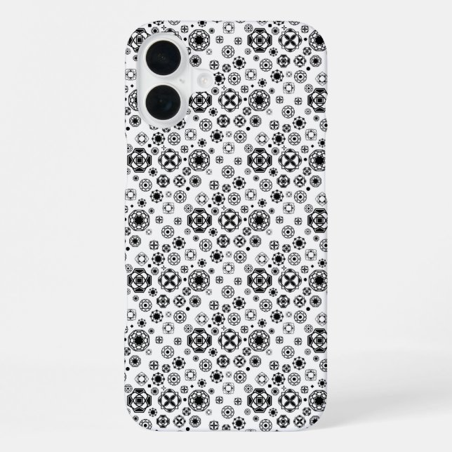 Cute black white arabesque decorative pattern iPhone case (Back)
