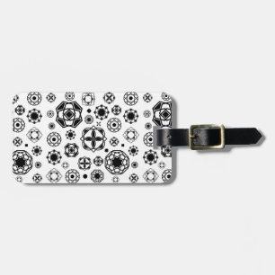 Cute black white arabesque decorative pattern luggage tag