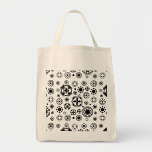 Cute black white arabesque decorative pattern thro tote bag