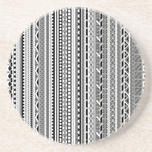 Cute black white aztec patterns design coaster