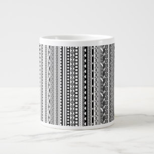 Cute black white aztec patterns design large coffee mug