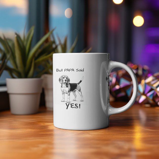  Cute Black White ''But PAPA'' Mug (But Papa said Yes!)