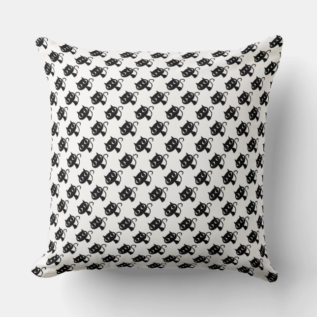 Cute black white cats patterns cushion (Front)