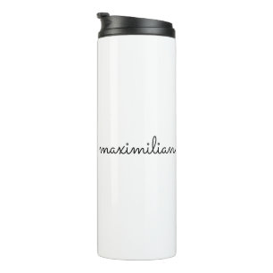 Cute black white custom script name modern simple thermal tumbler