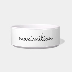 Cute black white custom script name simple modern bowl