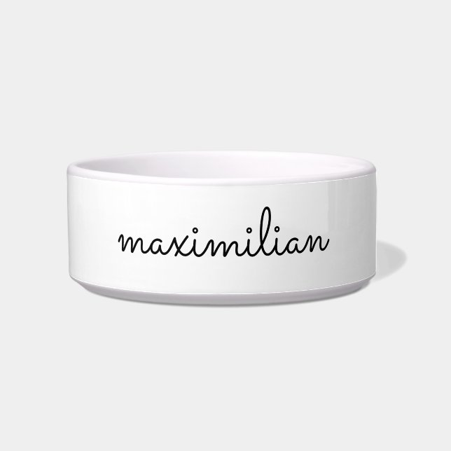 Cute black white custom script name simple modern bowl (Right)