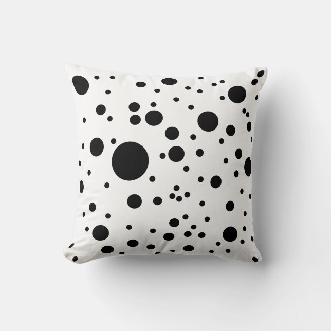 Cute Black & White Dalmatian Spots Cushion (Front)