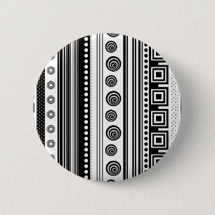 Cute black white decorative aztec texture 6 cm round badge