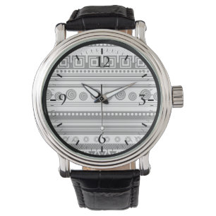 Cute black white decorative aztec texture watch