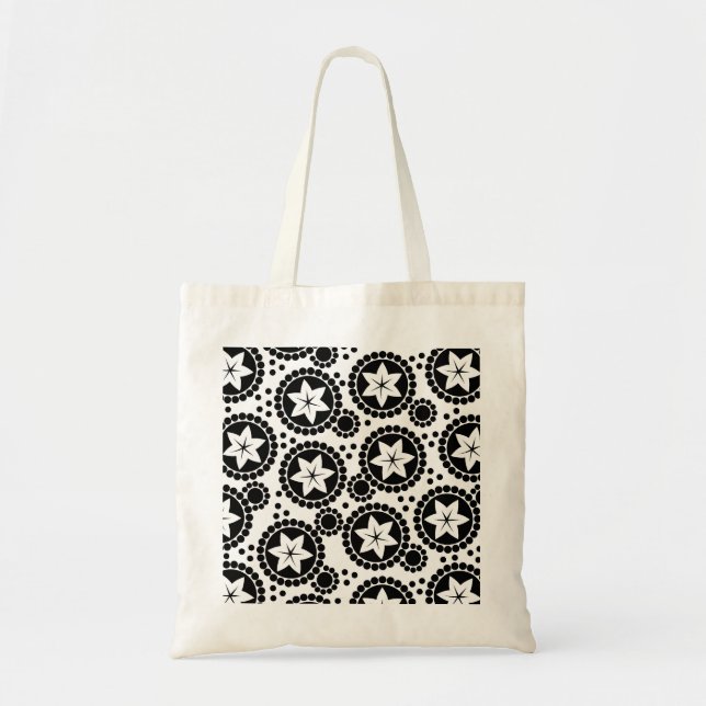 Cute black white flowers Bag (Front)