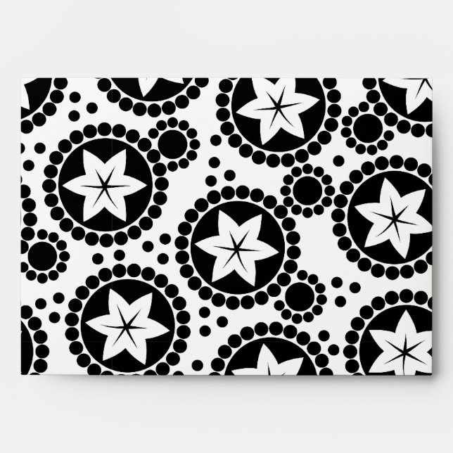 Cute black white flowers Envelope (Front)