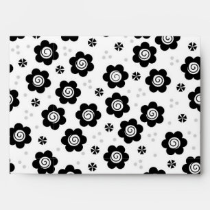 Cute black white flowers Envelope