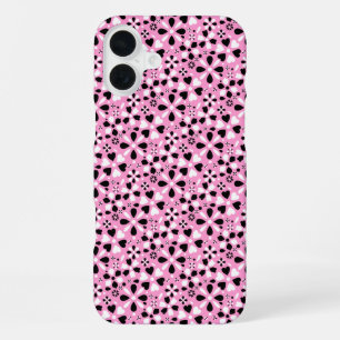 Cute black white flowers iPhone 16 plus case