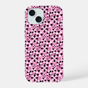 Cute black white flowers iPhone case