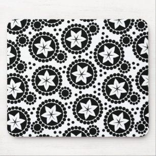 Cute black white flowers mousepad