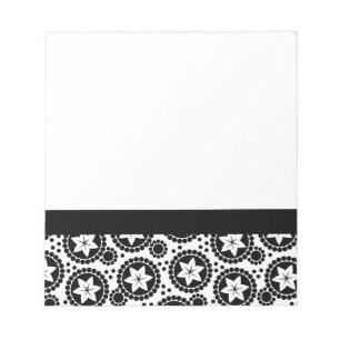 Cute black white flowers Notebook Notepad