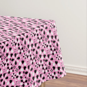 Cute black white flowers tablecloth