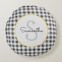 Cute Black & White Gingham Personalised Monogram