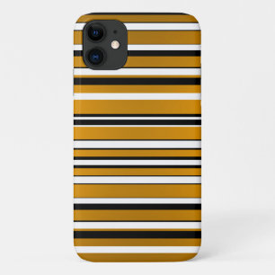 Cute black white golden stripes look iPhone 11 case