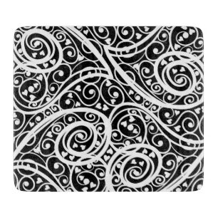 Cute black white hearts love background design lon cutting board